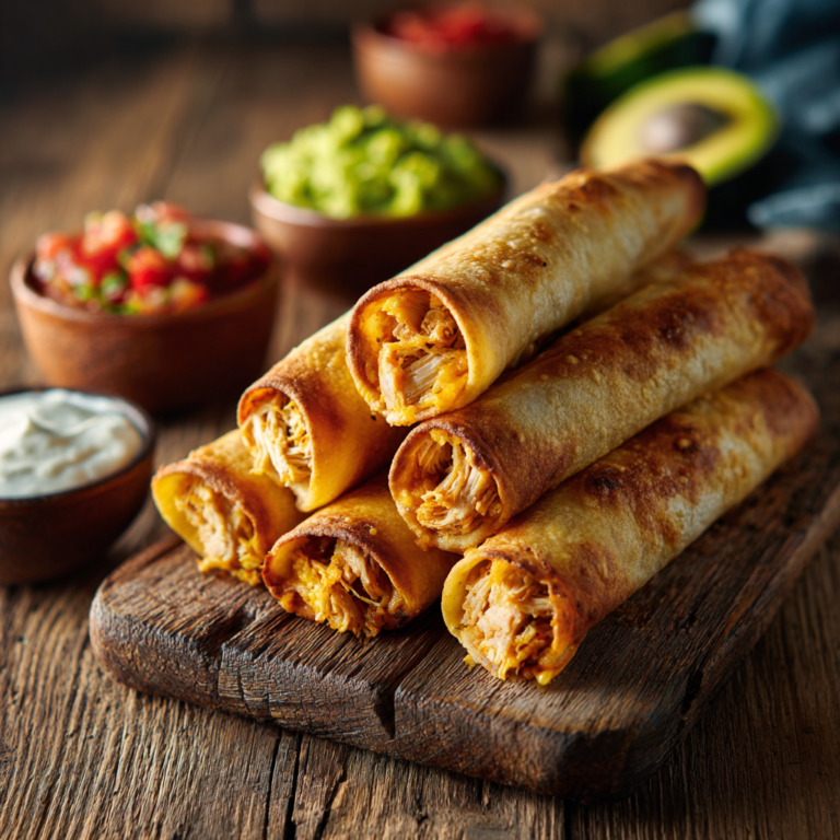 Crunchy Oven-Baked Chicken Taquitos (Easy & Crispy)